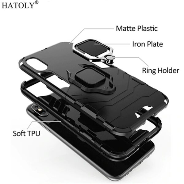 Samsung Galaxy A71 Armor Ringcase with Stand + 3D Tempered Glass Protector - Image 7