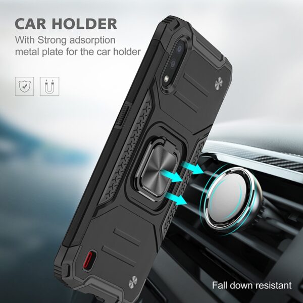 Samsung A30s, A50, A50s Armor Ring Case + 3D Glass Protector - Image 8
