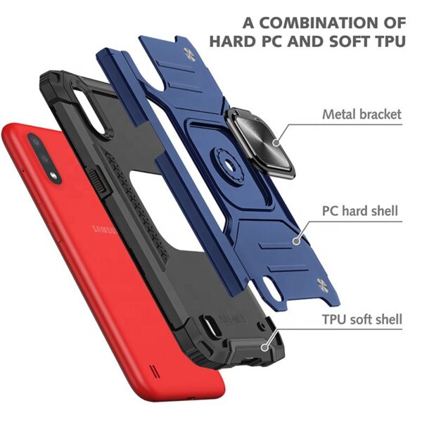 Samsung A30s, A50, A50s Armor Ring Case + 3D Glass Protector - Image 9