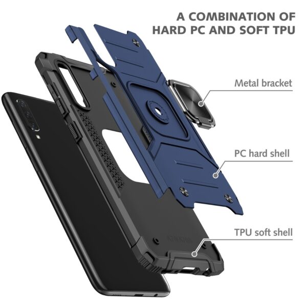 Samsung A30s, A50, A50s Armor Ring Case + 3D Glass Protector - Image 15