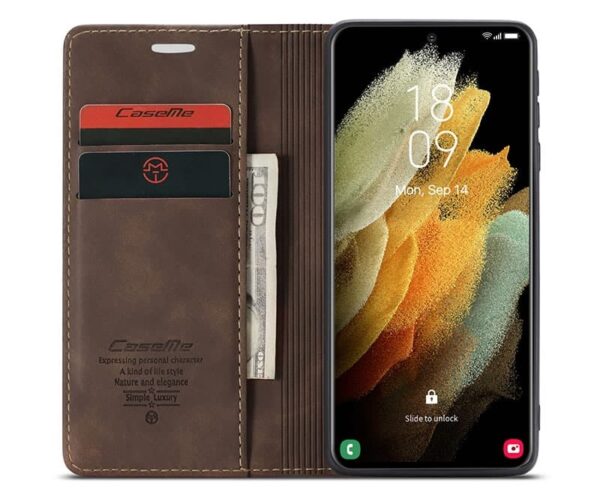 Samsung Galaxy S21 Series CaseMe Leather Flip Case - Image 9