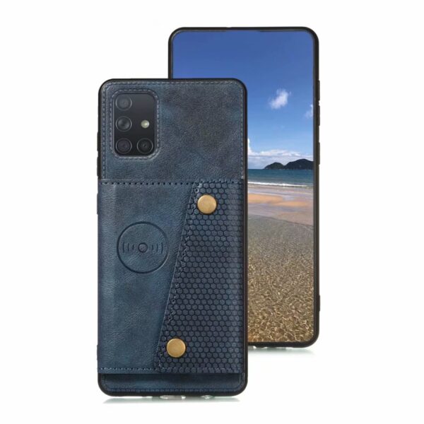 Samsung Galaxy A71 Leather Stand Case +3D Tempered Glass Protector - Image 5