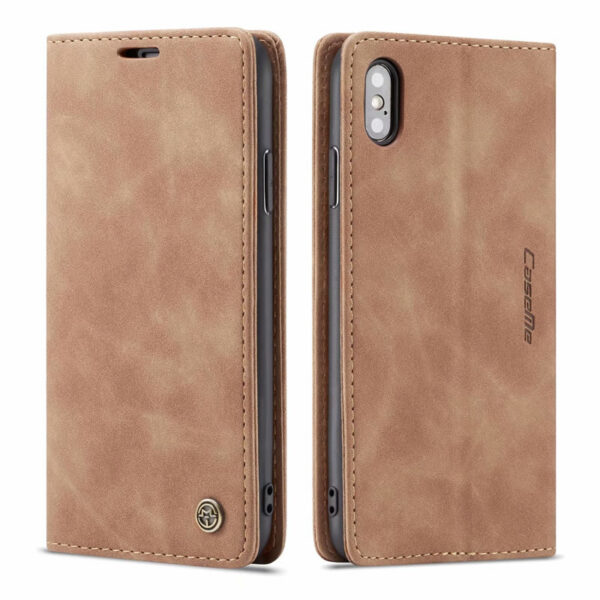 CaseMe iPhone X/Xs , Xr & Xs Max Retro Matte Soft Flip Leather Wallet Case - Image 12