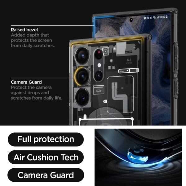 Spigen Ultra Hybrid Designed Military-Grade Protection, Anti-Yellowing Case (2023) For Samsung Galaxy S22 Ultra, S23 Ultra & S24 Ultra - Image 11