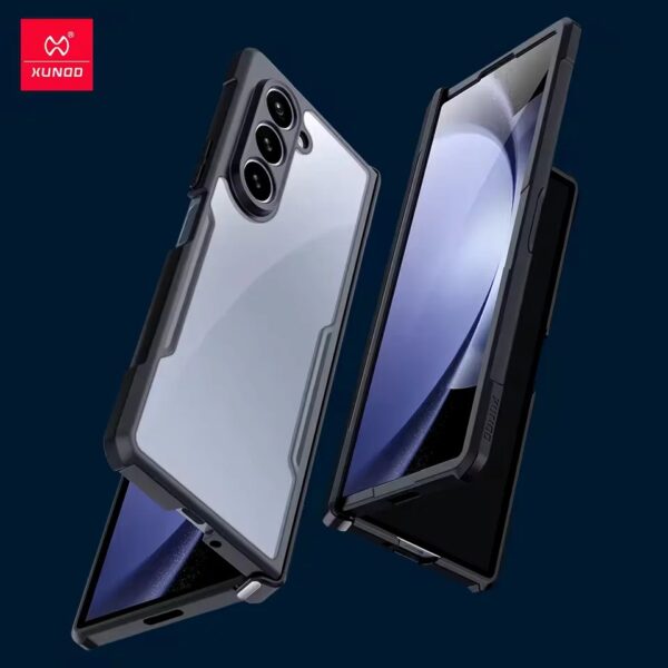 Original Xundd Beatle Series Shockproof Airbag Camera And Screen Protection Anti-Fingerprint Transparent Cover With Magnetic Hinge Protection 360 Degree Case with Built-in Screen Protector For Samsung Galaxy Z Fold & Z Flip