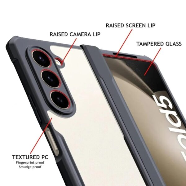 Original Xundd Beatle Series Shockproof Airbag Camera And Screen Protection Anti-Fingerprint Transparent Cover With Magnetic Hinge Protection 360 Degree Case with Built-in Screen Protector For Samsung Galaxy Z Fold & Z Flip - Image 3