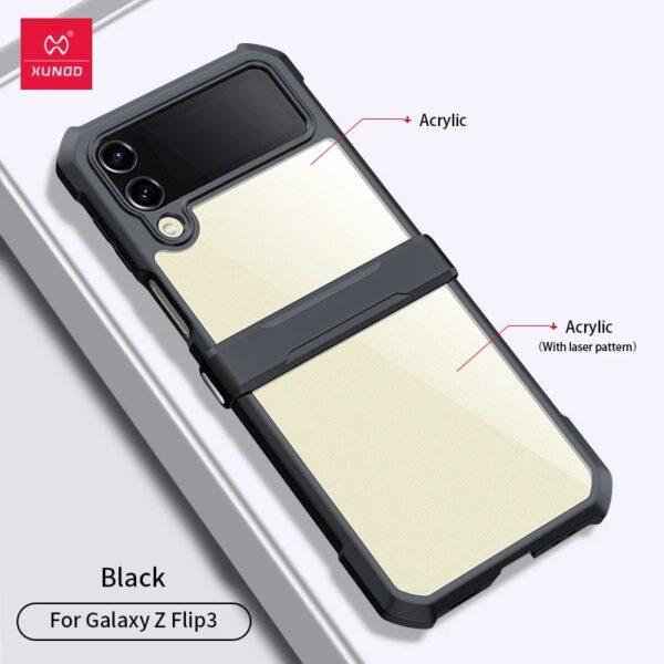 Original Xundd Beatle Series Shockproof Airbag Camera And Screen Protection Anti-Fingerprint Transparent Cover With Magnetic Hinge Protection 360 Degree Case with Built-in Screen Protector For Samsung Galaxy Z Fold & Z Flip - Image 12