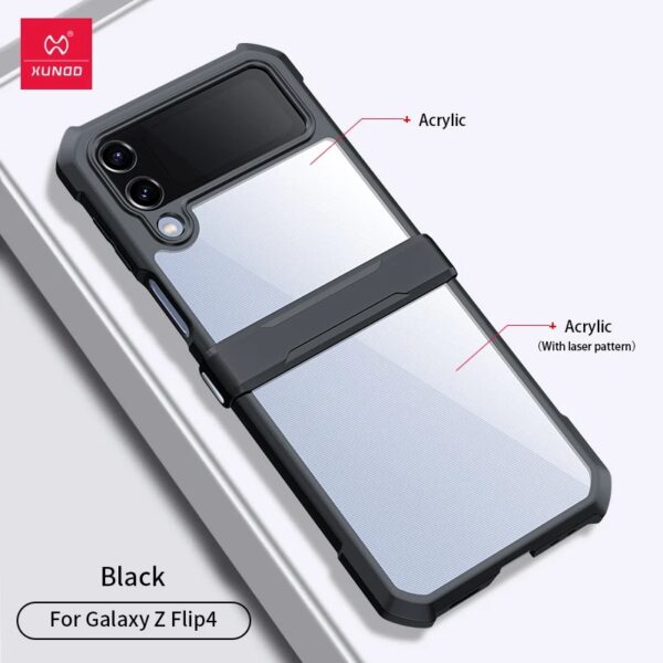 Original Xundd Beatle Series Shockproof Airbag Camera And Screen Protection Anti-Fingerprint Transparent Cover With Magnetic Hinge Protection 360 Degree Case with Built-in Screen Protector For Samsung Galaxy Z Fold & Z Flip - Image 11