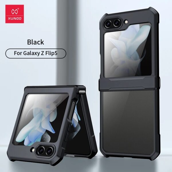 Original Xundd Beatle Series Shockproof Airbag Camera And Screen Protection Anti-Fingerprint Transparent Cover With Magnetic Hinge Protection 360 Degree Case with Built-in Screen Protector For Samsung Galaxy Z Fold & Z Flip - Image 8