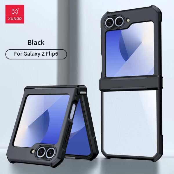 Original Xundd Beatle Series Shockproof Airbag Camera And Screen Protection Anti-Fingerprint Transparent Cover With Magnetic Hinge Protection 360 Degree Case with Built-in Screen Protector For Samsung Galaxy Z Fold & Z Flip - Image 7