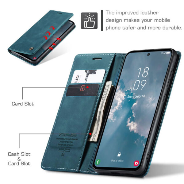 Original CaseMe Soft Slim Folio Retro Flip Leather Wallet Case with 2 Cards Slot For Samsung Galaxy - Image 9
