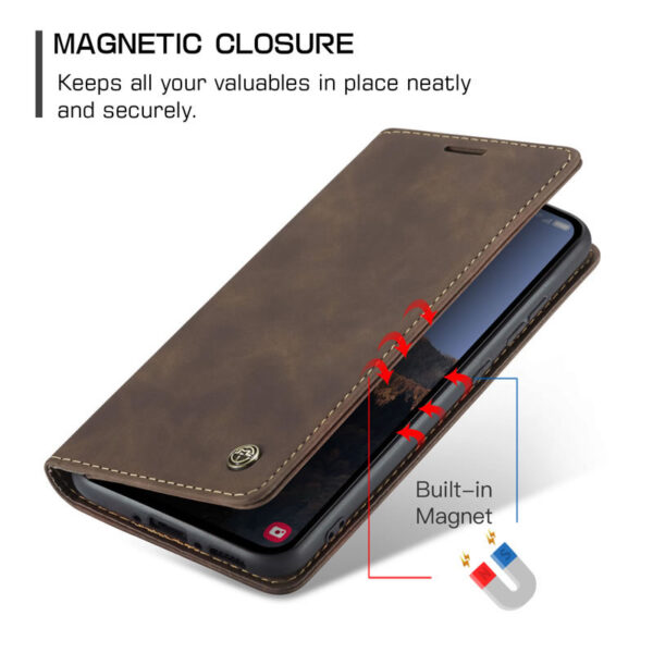 Original CaseMe Soft Slim Folio Retro Flip Leather Wallet Case with 2 Cards Slot For Samsung Galaxy - Image 6