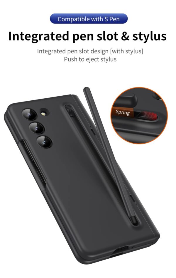 Samsung Galaxy Z Fold7 Magnetic Hinge Protection 360 Degree Case with Built-in Screen Protector, Stylus Pen and Magnetic Kickstand Function - Image 14