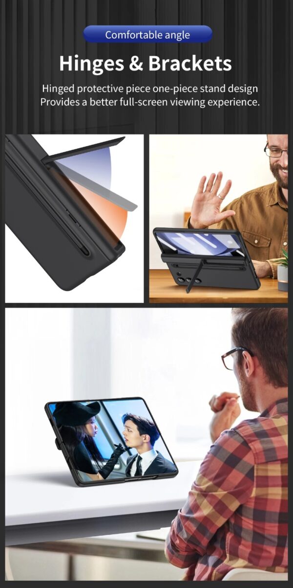 Samsung Galaxy Z Fold7 Magnetic Hinge Protection 360 Degree Case with Built-in Screen Protector, Stylus Pen and Magnetic Kickstand Function - Image 12