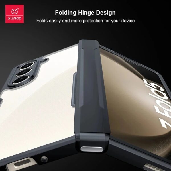 Original Xundd Beatle Series Shockproof Airbag Camera And Screen Protection Anti-Fingerprint Transparent Cover With Magnetic Hinge Protection 360 Degree Case with Built-in Screen Protector For Samsung Galaxy Z Fold7 - Image 7