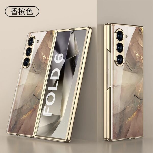 Original Marble Patterned Shockproof Armor Case For Samsung Galaxy Z Fold With Hinge Protection 360 Degree Case with Built-in Screen Protector - Image 15