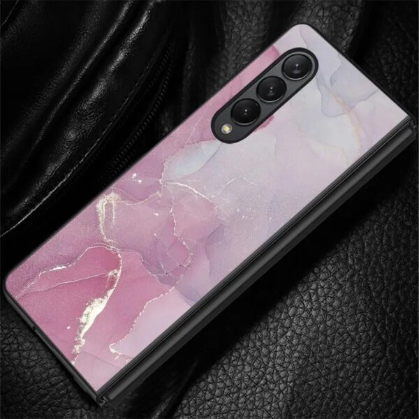 Original Marble Patterned Shockproof Armor Case For Samsung Galaxy Z Fold With Hinge Protection 360 Degree Case with Built-in Screen Protector - Image 12