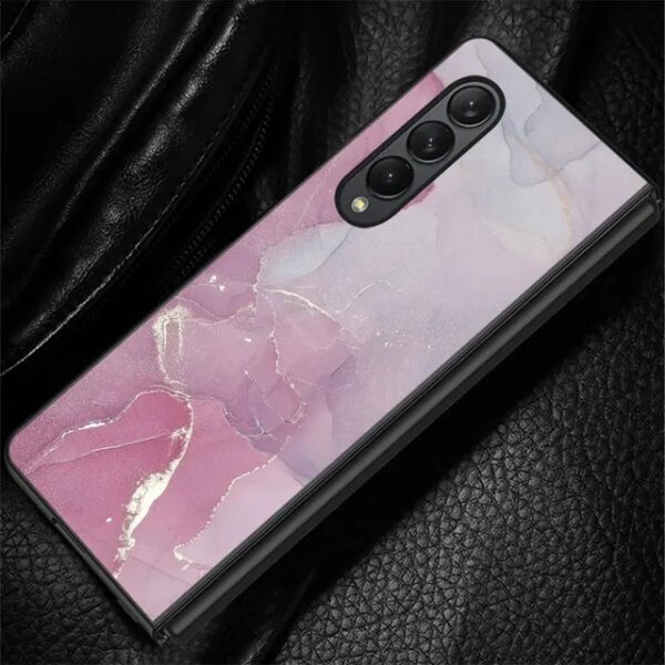 Original Marble Patterned Shockproof Armor Case For Samsung Galaxy Z Fold With Hinge Protection 360 Degree Case with Built-in Screen Protector - Image 8