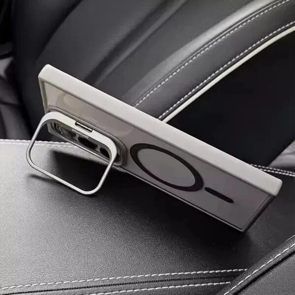 Premium Metalic Bracket Shockproof Magnetic Transparent Protective Casing that comes with 5 Camera Lens Glass Protectors and Supports Magsafe Charging for Samsung Galaxy S Series - Image 7
