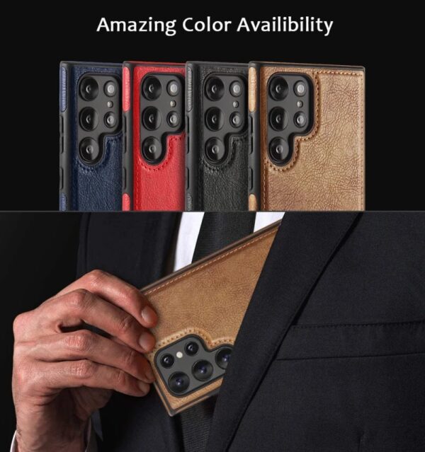 Upgraded Luxury Premium Retro Leather Back Cover For Samsung Galaxy S22 Ultra, S23 Ultra, S24 Ultra & S25 Ultra - Image 11