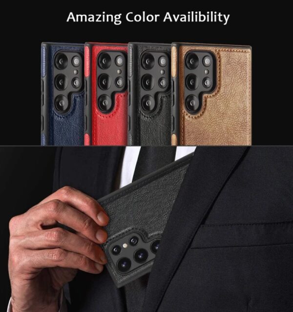 Upgraded Luxury Premium Retro Leather Back Cover For Samsung Galaxy S22 Ultra, S23 Ultra, S24 Ultra & S25 Ultra - Image 8