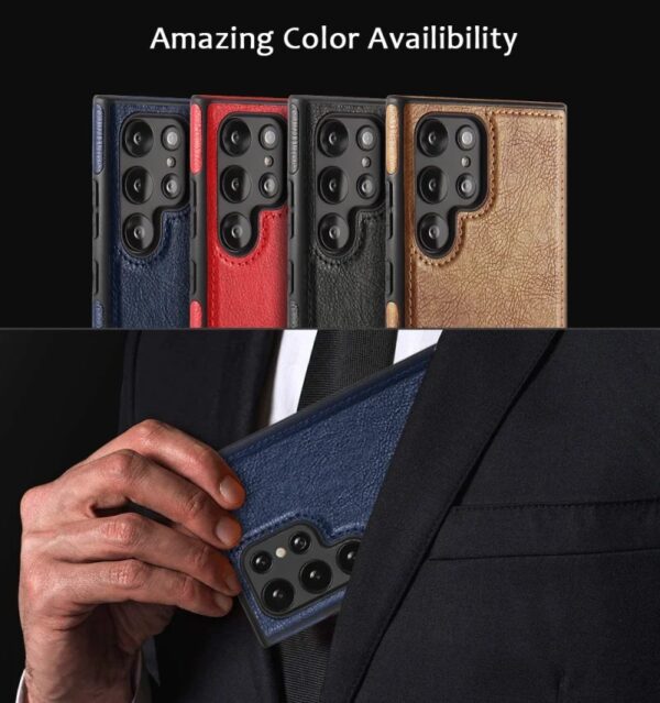Upgraded Luxury Premium Retro Leather Back Cover For Samsung Galaxy S22 Ultra, S23 Ultra, S24 Ultra & S25 Ultra - Image 7