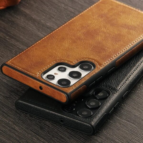 Upgraded Luxury Premium Retro Leather Back Cover For Samsung Galaxy S22 Ultra, S23 Ultra, S24 Ultra & S25 Ultra - Image 6