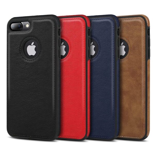 Luxury Premium Car Line Stitching Shockproof Retro Leather Back Cover with Raised Edges & Side Soft TPU with Logo View Case For iPhone - Image 3