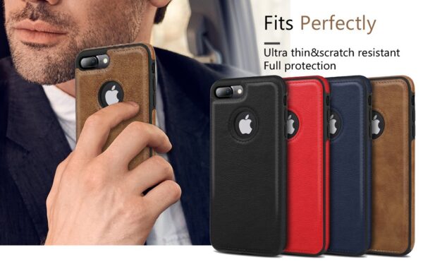 Luxury Premium Car Line Stitching Shockproof Retro Leather Back Cover with Raised Edges & Side Soft TPU with Logo View Case For iPhone - Image 22