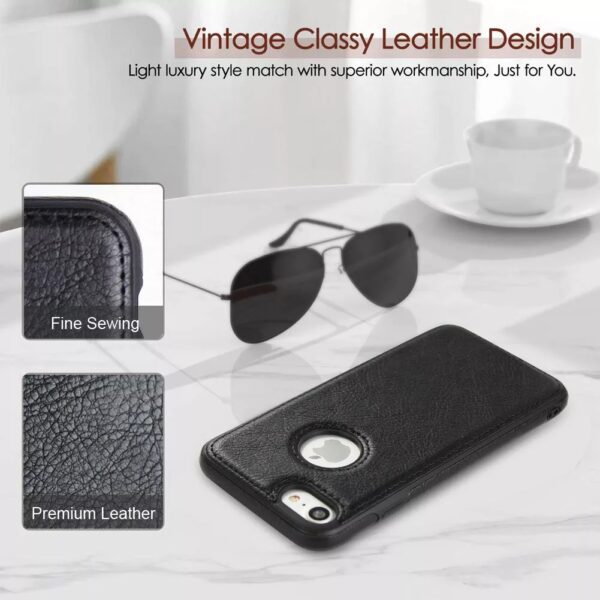 Luxury Premium Car Line Stitching Shockproof Retro Leather Back Cover with Raised Edges & Side Soft TPU with Logo View Case For iPhone - Image 18