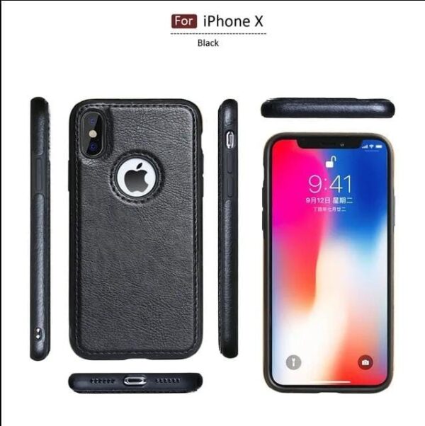 Luxury Premium Car Line Stitching Shockproof Retro Leather Back Cover with Raised Edges & Side Soft TPU with Logo View Case For iPhone - Image 21