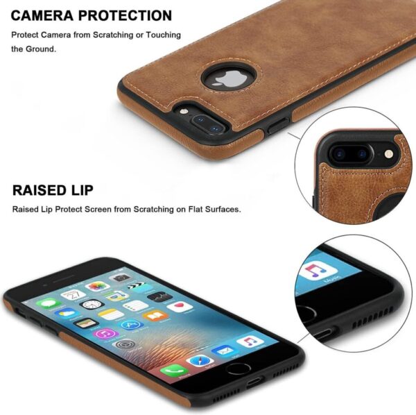 Luxury Premium Car Line Stitching Shockproof Retro Leather Back Cover with Raised Edges & Side Soft TPU with Logo View Case For iPhone - Image 14