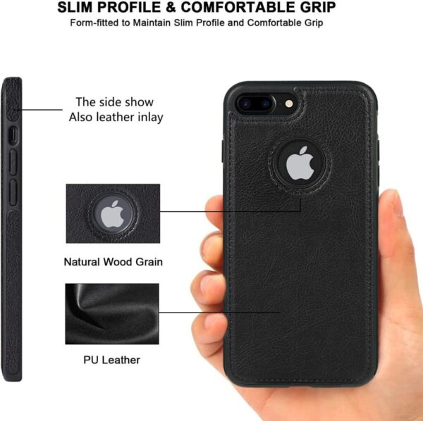 Luxury Premium Car Line Stitching Shockproof Retro Leather Back Cover with Raised Edges & Side Soft TPU with Logo View Case For iPhone - Image 9