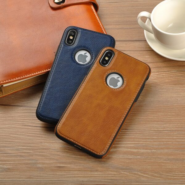 Luxury Premium Car Line Stitching Shockproof Retro Leather Back Cover with Raised Edges & Side Soft TPU with Logo View Case For iPhone - Image 15