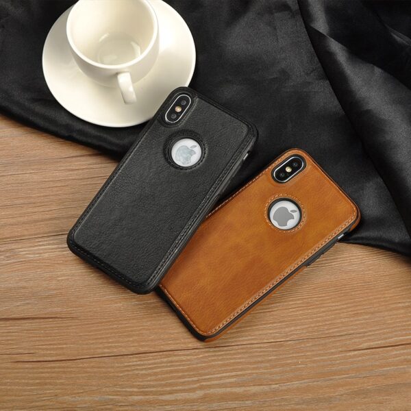 Luxury Premium Car Line Stitching Shockproof Retro Leather Back Cover with Raised Edges & Side Soft TPU with Logo View Case For iPhone - Image 11