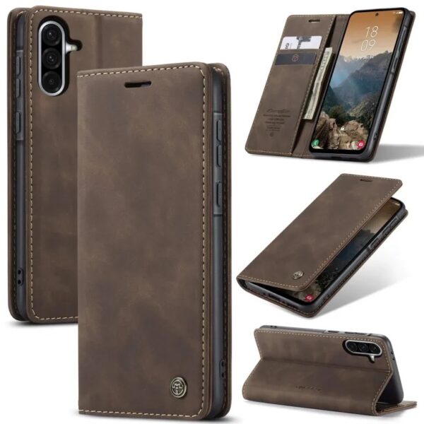 CaseMe Soft Slim Folio Retro Flip Leather Wallet Case with 2 Cards Slot For Samsung Galaxy - Image 14