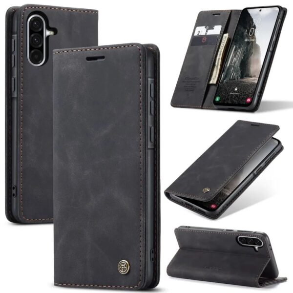 CaseMe Soft Slim Folio Retro Flip Leather Wallet Case with 2 Cards Slot For Samsung Galaxy - Image 12