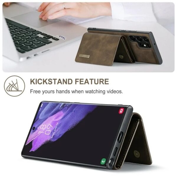 DG.MING 2-in-1 Detachable Wallet Case for Samsung Galaxy S25 Ultra, S24 Ultra, S23 Ultra, S22 Ultra , S21 Ultra & Note20 Ultra Premium Leather Case Soft TPU Bumper Magnetic Removable Card Holders Kickstand Function Shockproof Case - Image 18