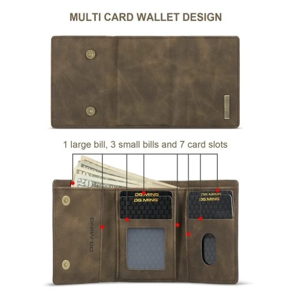 DG.MING 2-in-1 Detachable Wallet Case for Samsung Galaxy S25 Ultra, S24 Ultra, S23 Ultra, S22 Ultra , S21 Ultra & Note20 Ultra Premium Leather Case Soft TPU Bumper Magnetic Removable Card Holders Kickstand Function Shockproof Case - Image 11