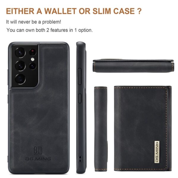 DG.MING 2-in-1 Detachable Wallet Case for Samsung Galaxy S25 Ultra, S24 Ultra, S23 Ultra, S22 Ultra , S21 Ultra & Note20 Ultra Premium Leather Case Soft TPU Bumper Magnetic Removable Card Holders Kickstand Function Shockproof Case - Image 14