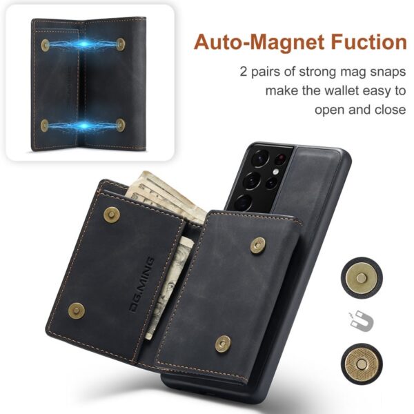 DG.MING 2-in-1 Detachable Wallet Case for Samsung Galaxy S25 Ultra, S24 Ultra, S23 Ultra, S22 Ultra , S21 Ultra & Note20 Ultra Premium Leather Case Soft TPU Bumper Magnetic Removable Card Holders Kickstand Function Shockproof Case - Image 12