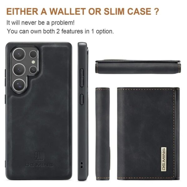 DG.MING 2-in-1 Detachable Wallet Case for Samsung Galaxy S25 Ultra, S24 Ultra, S23 Ultra, S22 Ultra , S21 Ultra & Note20 Ultra Premium Leather Case Soft TPU Bumper Magnetic Removable Card Holders Kickstand Function Shockproof Case - Image 8