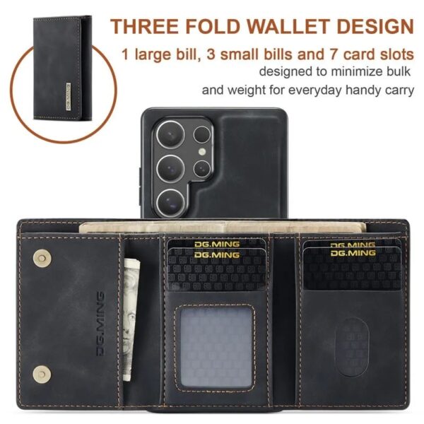 DG.MING 2-in-1 Detachable Wallet Case for Samsung Galaxy S25 Ultra, S24 Ultra, S23 Ultra, S22 Ultra , S21 Ultra & Note20 Ultra Premium Leather Case Soft TPU Bumper Magnetic Removable Card Holders Kickstand Function Shockproof Case - Image 6