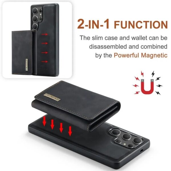 DG.MING 2-in-1 Detachable Wallet Case for Samsung Galaxy S25 Ultra, S24 Ultra, S23 Ultra, S22 Ultra , S21 Ultra & Note20 Ultra Premium Leather Case Soft TPU Bumper Magnetic Removable Card Holders Kickstand Function Shockproof Case - Image 3