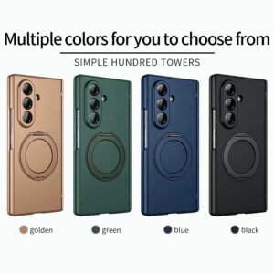 Holographic Magnetic 360°Rotating Alloy Phone Case With Built-in Invisible Kickstand & Hinge Protection 360 Degree Case with Built-in Screen Protector Case For Samsung Galaxy Z Fold6&5